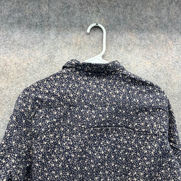 Denim & Supply Ralph Lauren Shirt Mens Medium Navy Blue Beige Floral Vintage - Picture 9 of 10